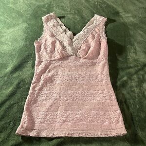 Pink lace tank top